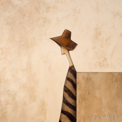 BUYARTVIEW Solitude – Minimalist Figurative Painting in Earthy Tones - image 3