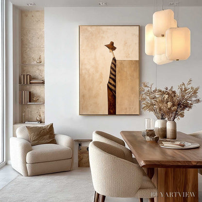 BUYARTVIEW Solitude – Minimalist Figurative Painting in Earthy Tones - image 4