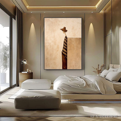 BUYARTVIEW Solitude – Minimalist Figurative Painting in Earthy Tones - image 6