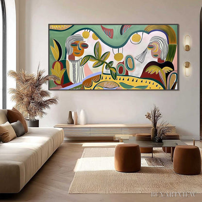 BUYARTVIEW Garden Whispers – Colorful Abstract Figurative Painting for Modern Spaces - image 6