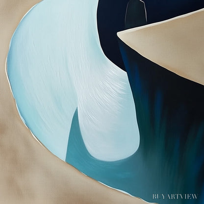 BUYARTVIEW the Crossing – Minimalist Abstract Painting of a Figure's Journey - image 5
