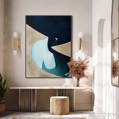 BUYARTVIEW the Crossing – Minimalist Abstract Painting of a Figure's Journey - image 6