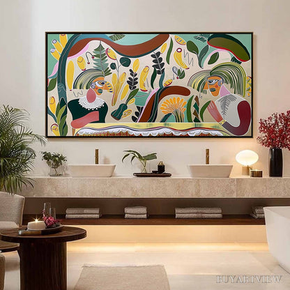 BUYARTVIEW Garden Whispers – Colorful Abstract Figurative Boho - image 2