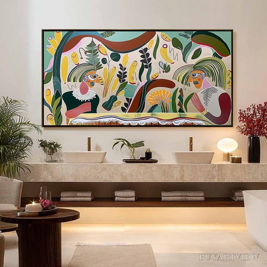 BUYARTVIEW Garden Whispers – Colorful Abstract Figurative Boho - image 2