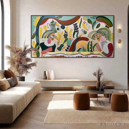 BUYARTVIEW Garden Whispers – Colorful Abstract Figurative Boho - image 4