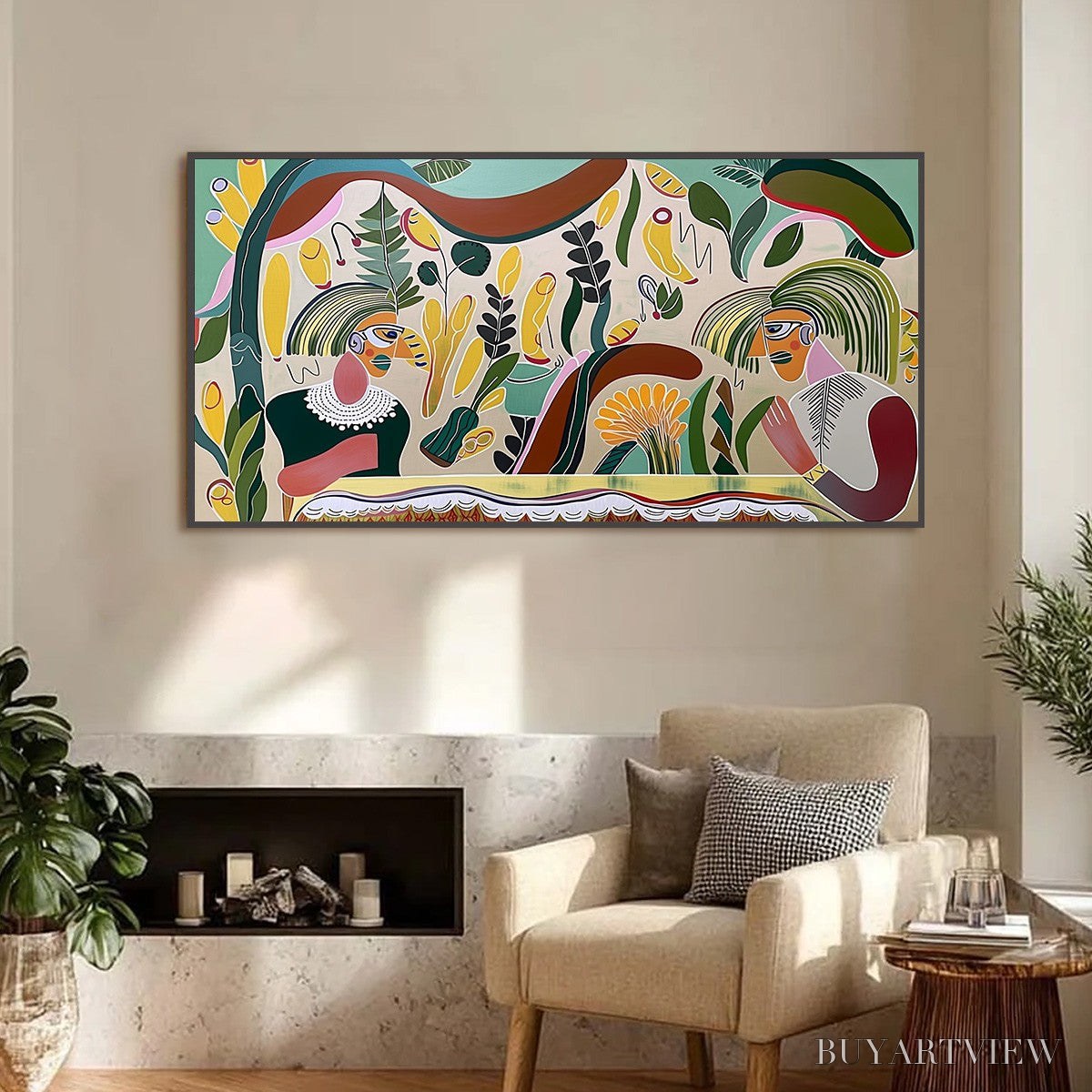 BUYARTVIEW Garden Whispers – Colorful Abstract Figurative Boho - image 6