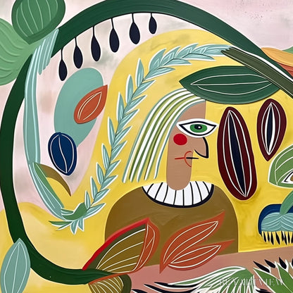 BUYARTVIEW Garden Whispers – Large Colorful Boho Figurative Abstract Painting - image 3