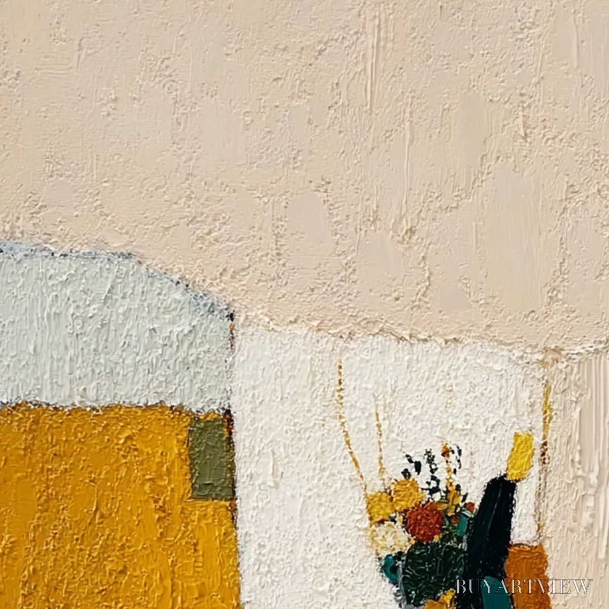 BUYARTVIEW A Simple Pleasure – Textured Figurative Impasto Painting of a City Stroll - image 5