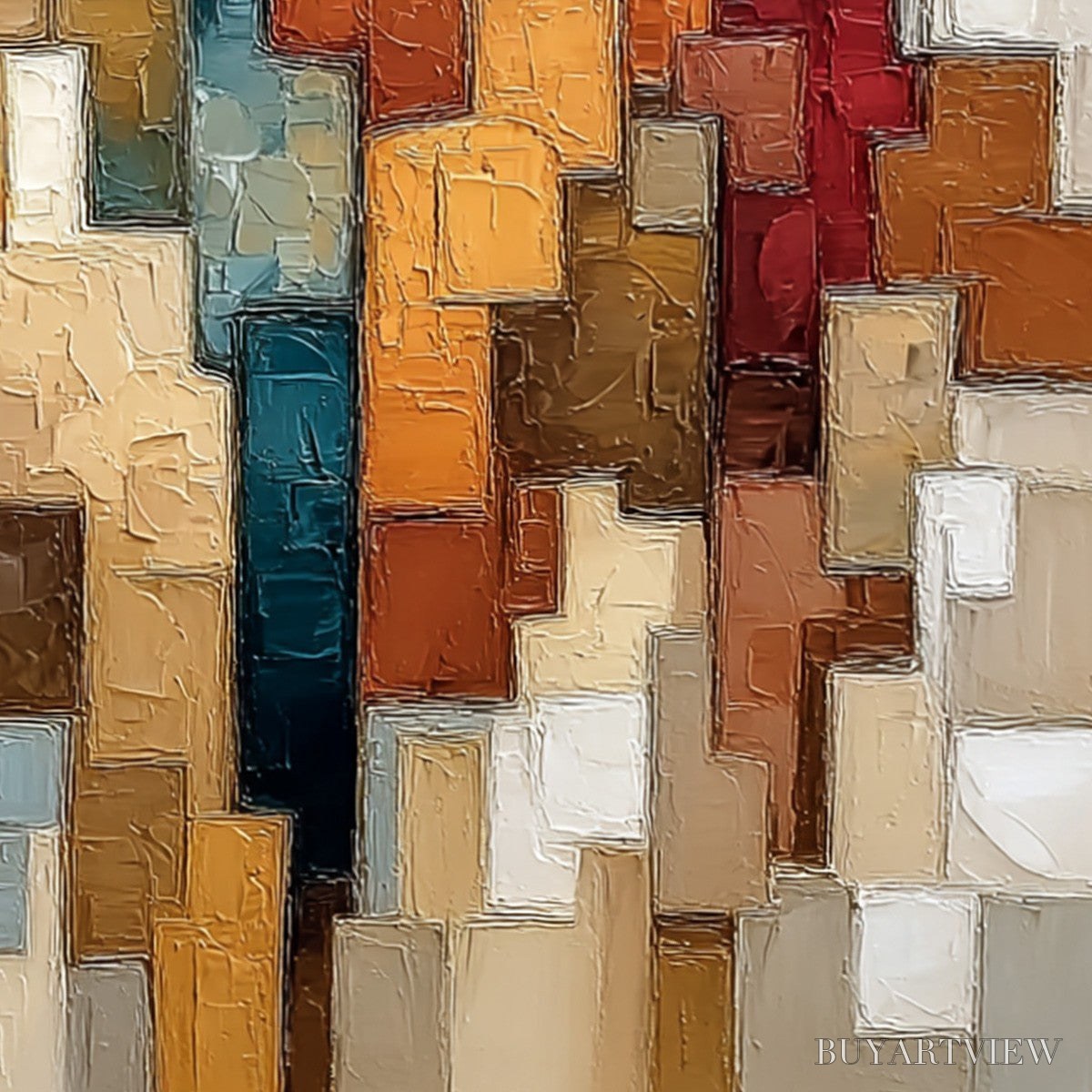 BUYARTVIEW the Companions – Textured Abstract Figurative Painting - image 3