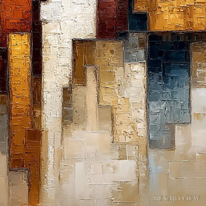 BUYARTVIEW Frontier Echoes – Large Textured Abstract Figurative Palette Knife Painting - image 3