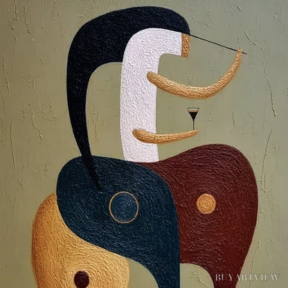 BUYARTVIEW the Connoisseur – Textured Abstract Figurative Painting for Modern Decor - image 3