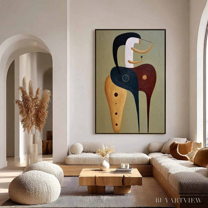 BUYARTVIEW the Connoisseur – Textured Abstract Figurative Painting for Modern Decor - image 4