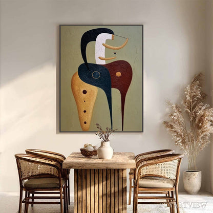 BUYARTVIEW the Connoisseur – Textured Abstract Figurative Painting for Modern Decor - image 6