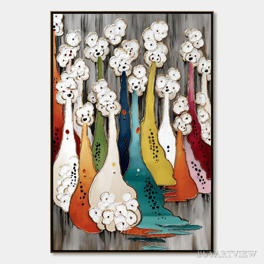 BUYARTVIEW the Gathering – Colorful Textured Abstract Figurative Painting - image 1