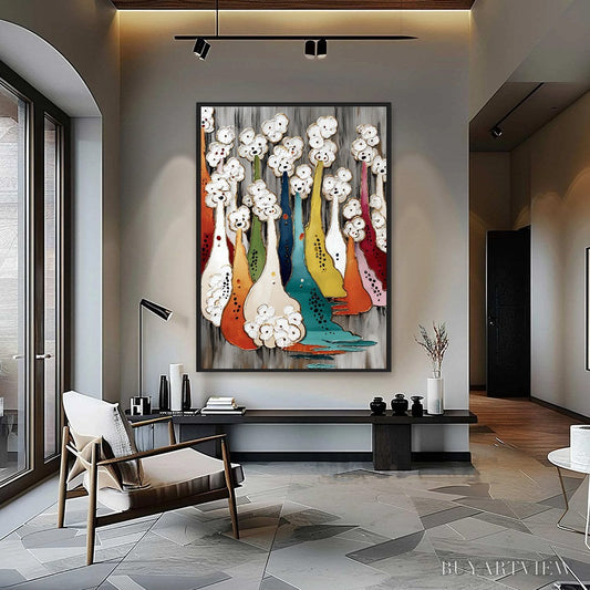 BUYARTVIEW the Gathering – Colorful Textured Abstract Figurative Painting - image 2