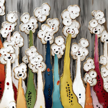 BUYARTVIEW the Gathering – Colorful Textured Abstract Figurative Painting - image 3