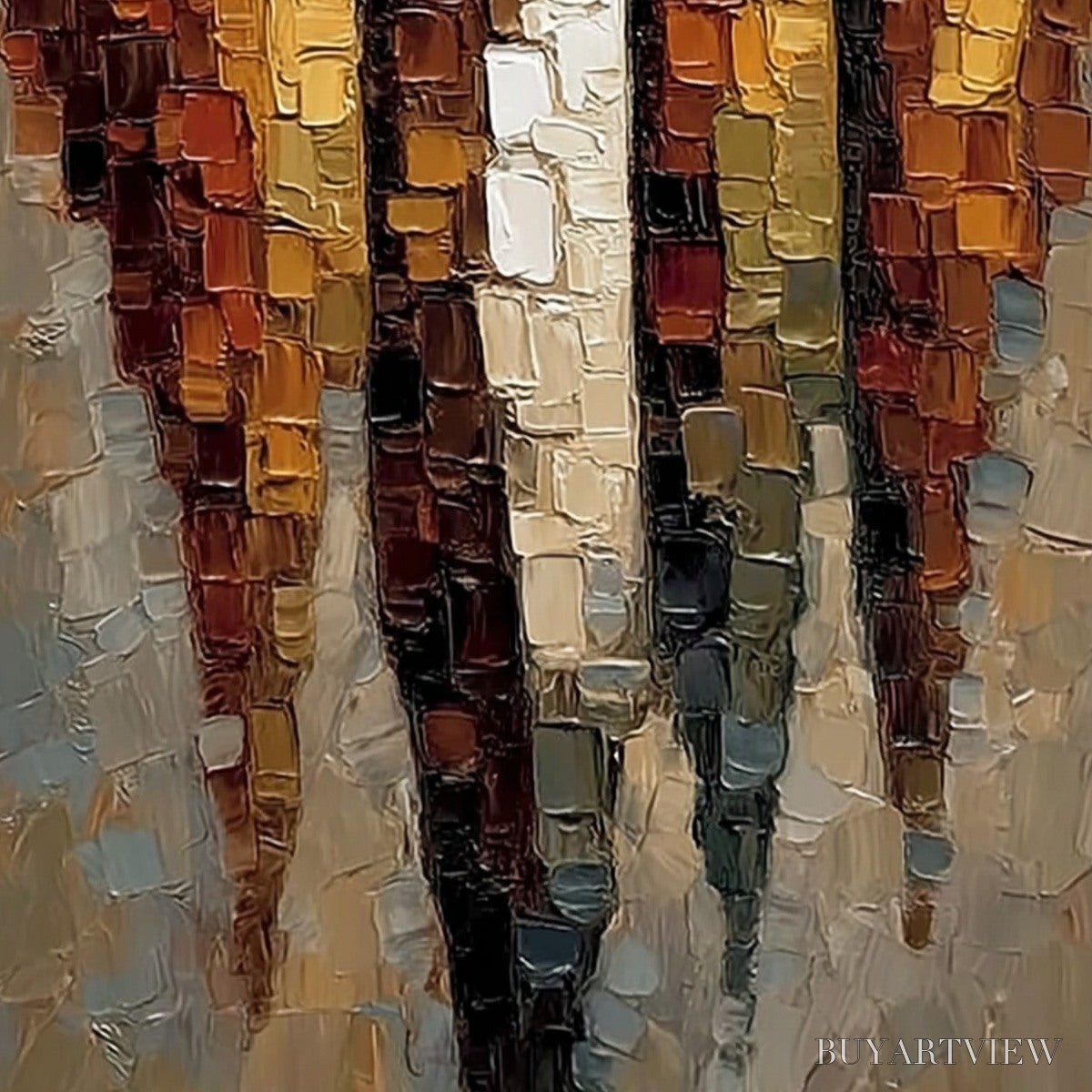 BUYARTVIEW the Four Journeymen – Abstract Figurative Impasto Palette Knife Painting - image 5
