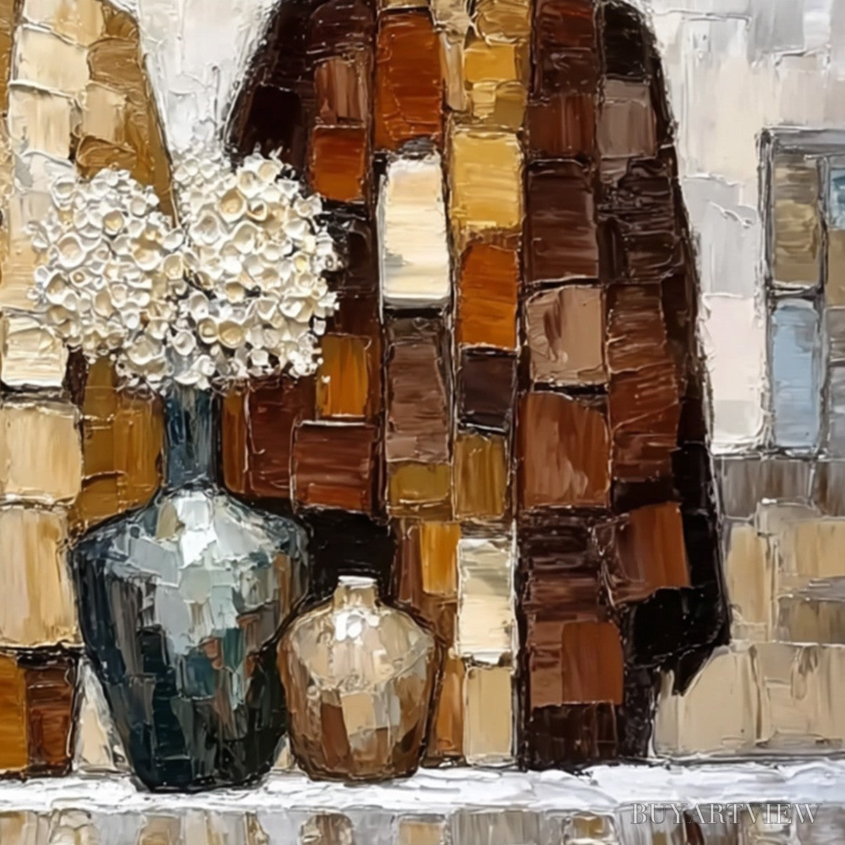 BUYARTVIEW Kindred Spirits – Textured Abstract Figurative Impasto Painting - image 5