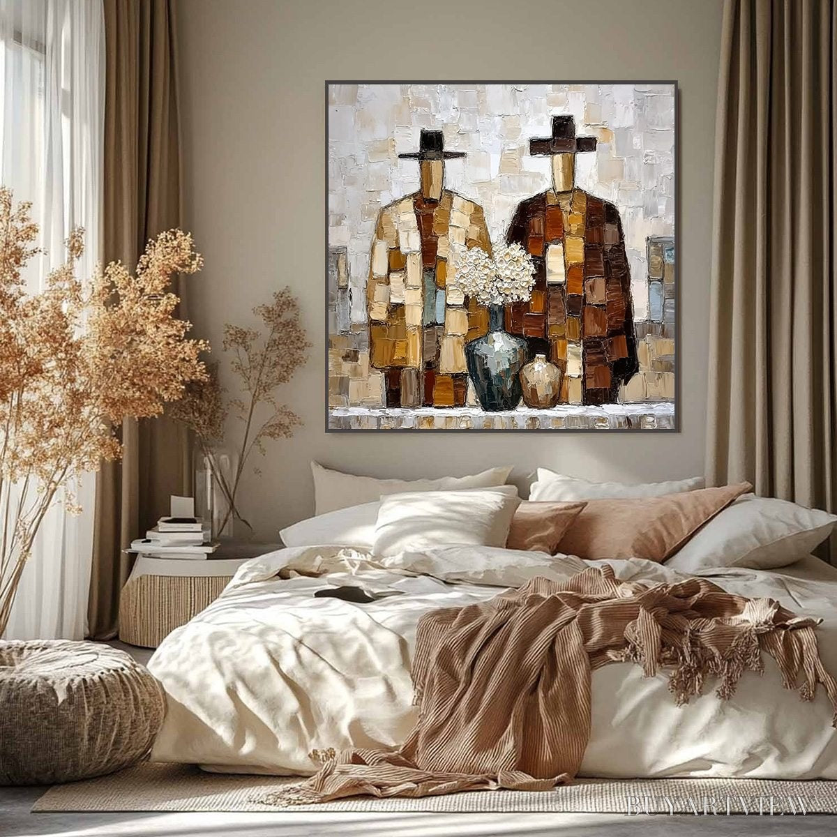BUYARTVIEW Kindred Spirits – Textured Abstract Figurative Impasto Painting - image 6