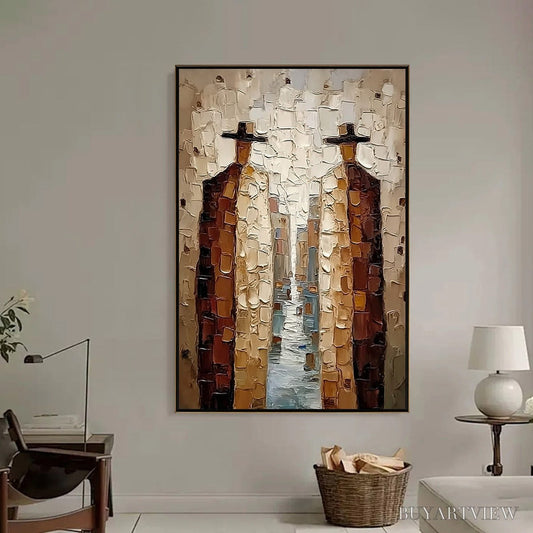BUYARTVIEW the Journeymen – Textured Figurative Impasto Painting - image 2