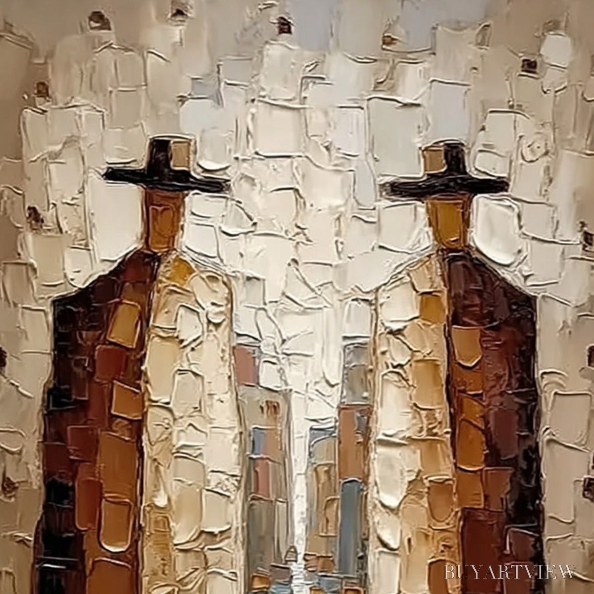 BUYARTVIEW the Journeymen – Textured Figurative Impasto Painting - image 3