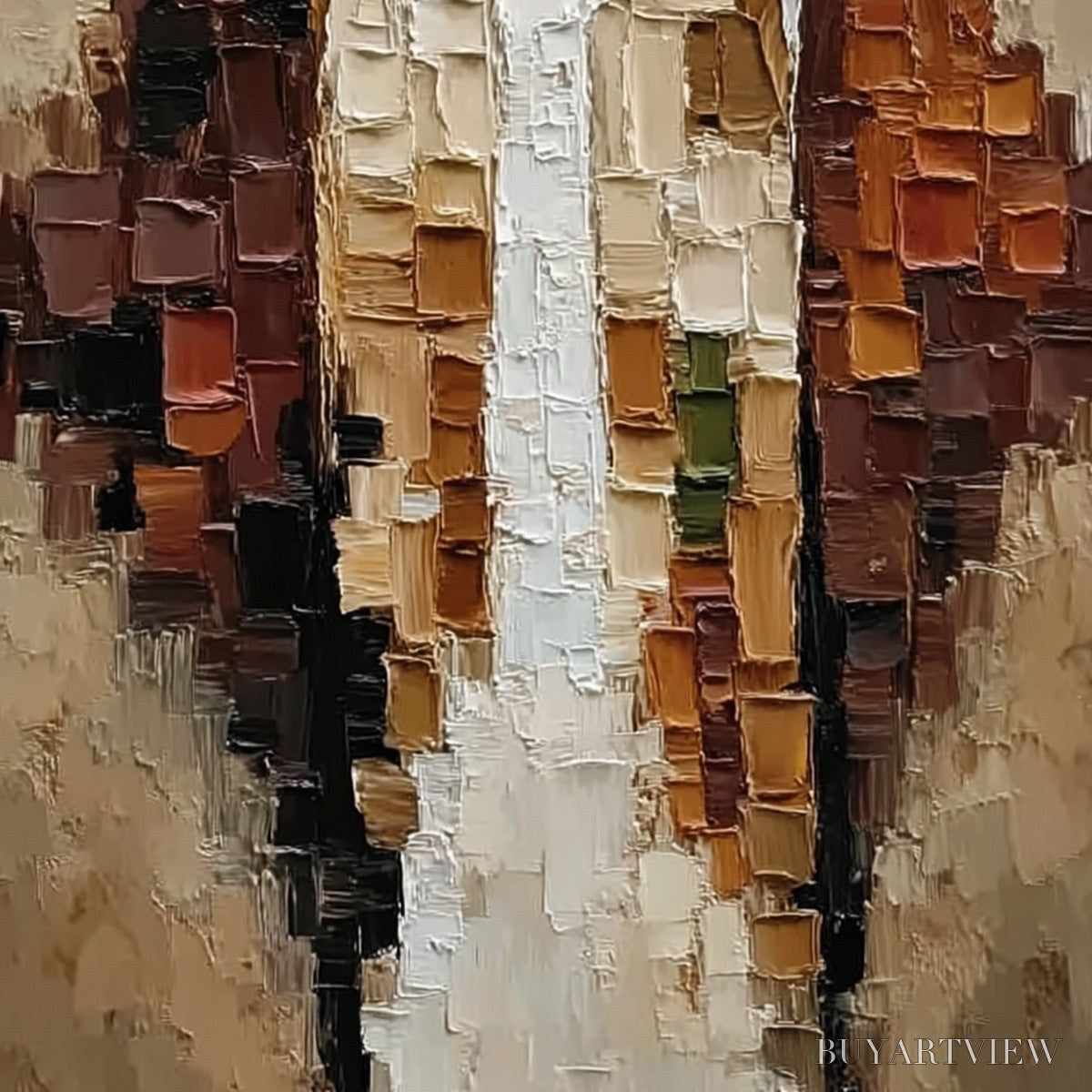BUYARTVIEW the Companions – Heavily Textured Abstract Figurative Impasto Painting - image 5