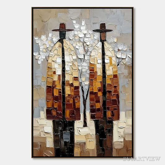 BUYARTVIEW the Companions – Textured Figurative Impasto Art for Modern Decor - image 1
