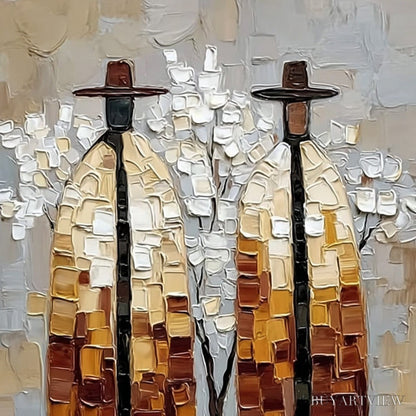 BUYARTVIEW the Companions – Textured Figurative Impasto Art for Modern Decor - image 3