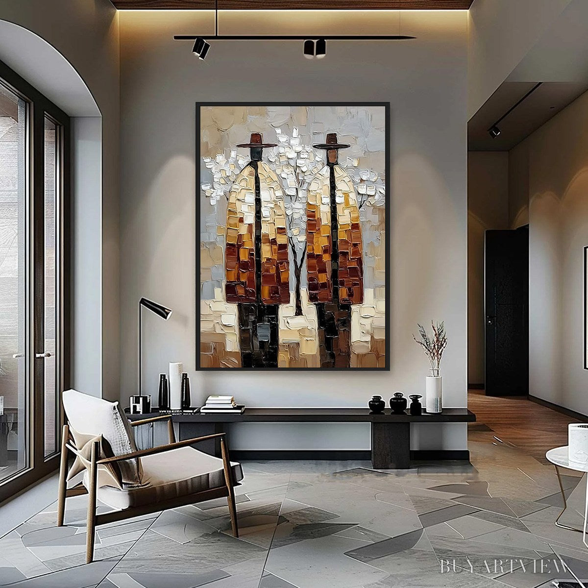 BUYARTVIEW the Companions – Textured Figurative Impasto Art for Modern Decor - image 4