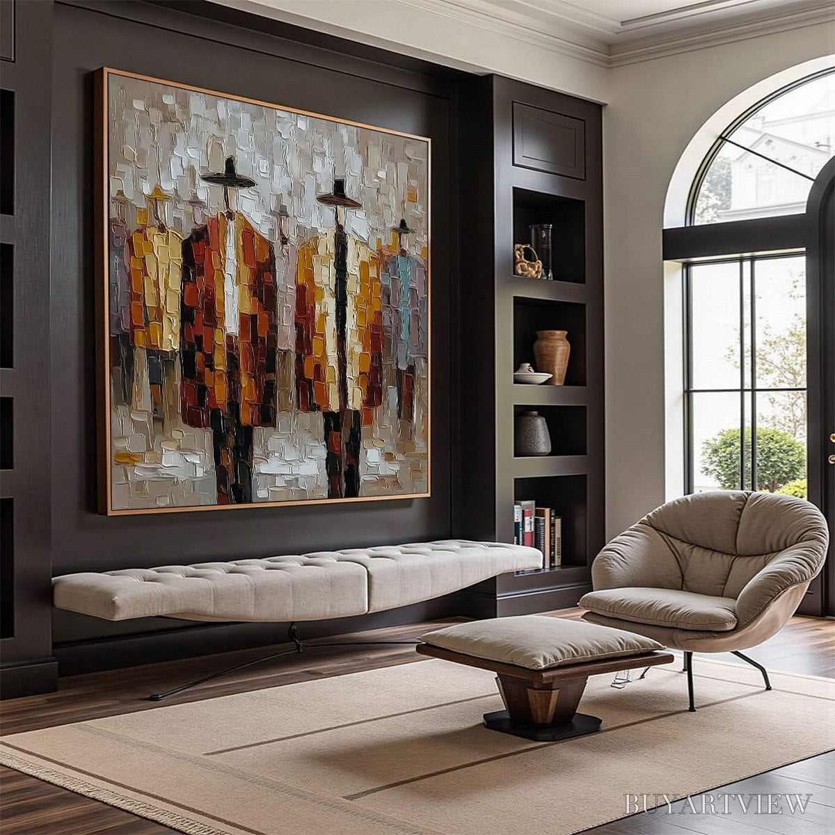 BUYARTVIEW the Gathering – Abstract Figurative Palette Knife Impasto Painting - image 4