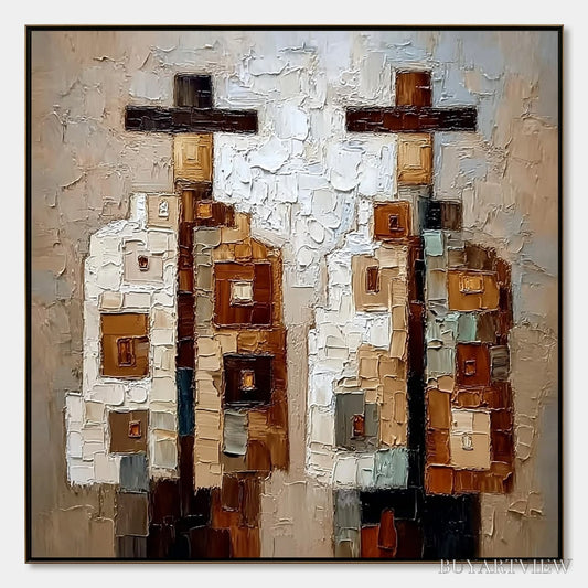 BUYARTVIEW Kindred – Abstract Figurative Impasto Palette Knife Painting - image 1