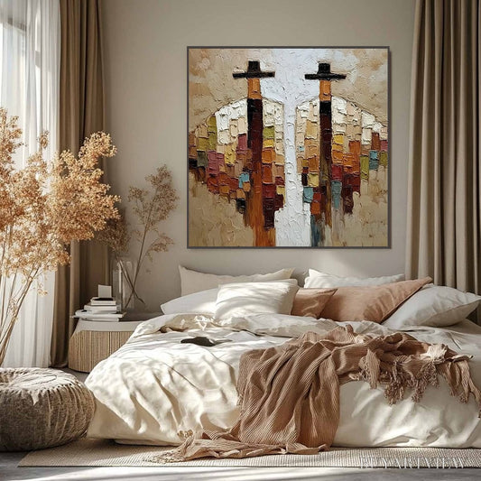 BUYARTVIEW Kindred Spirits – Textured Abstract Figurative Impasto Painting - image 2