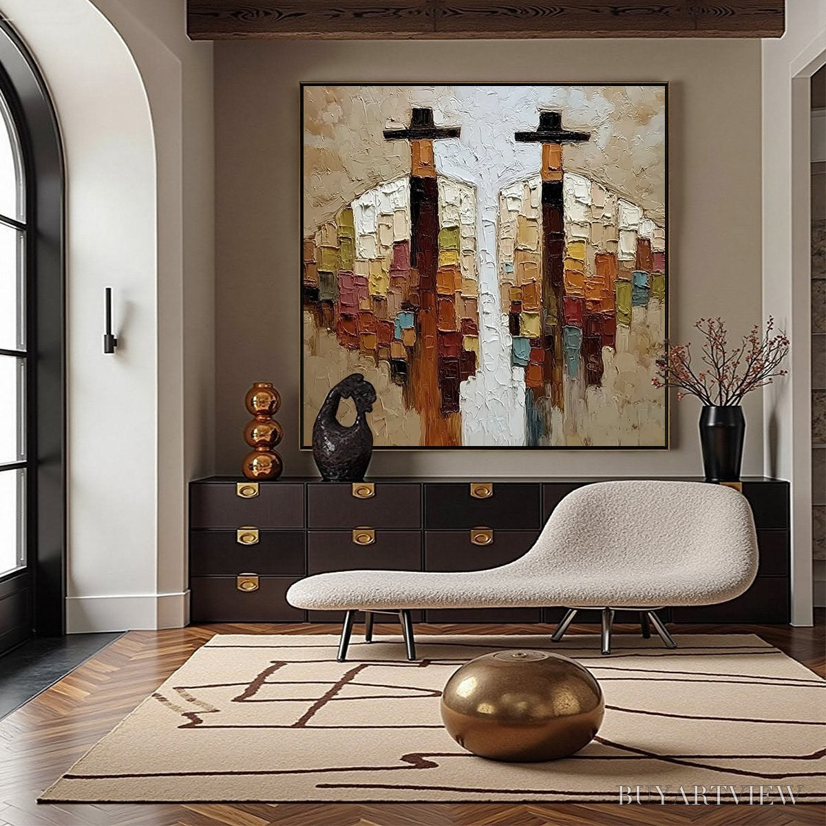BUYARTVIEW Kindred Spirits – Textured Abstract Figurative Impasto Painting - image 4