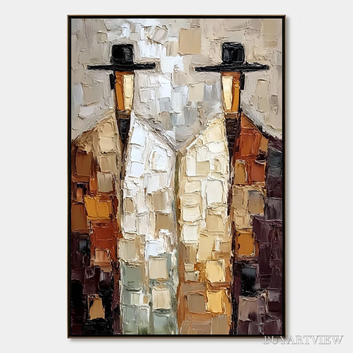 BUYARTVIEW the Companions – Textured Abstract Figurative Impasto Oil Painting - image 1