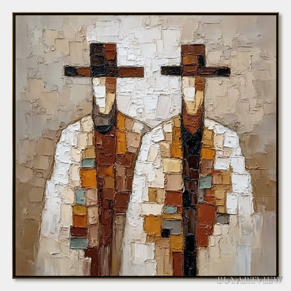 BUYARTVIEW Kindred Spirits – Textured Abstract Figurative Impasto Painting - image 1