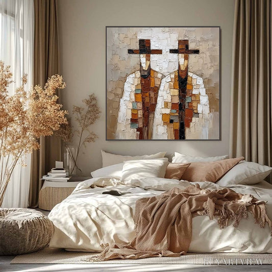 BUYARTVIEW Kindred Spirits – Textured Abstract Figurative Impasto Painting - image 2