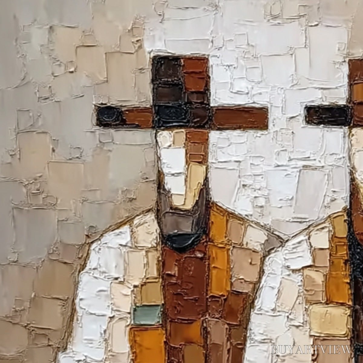 BUYARTVIEW Kindred Spirits – Textured Abstract Figurative Impasto Painting - image 3