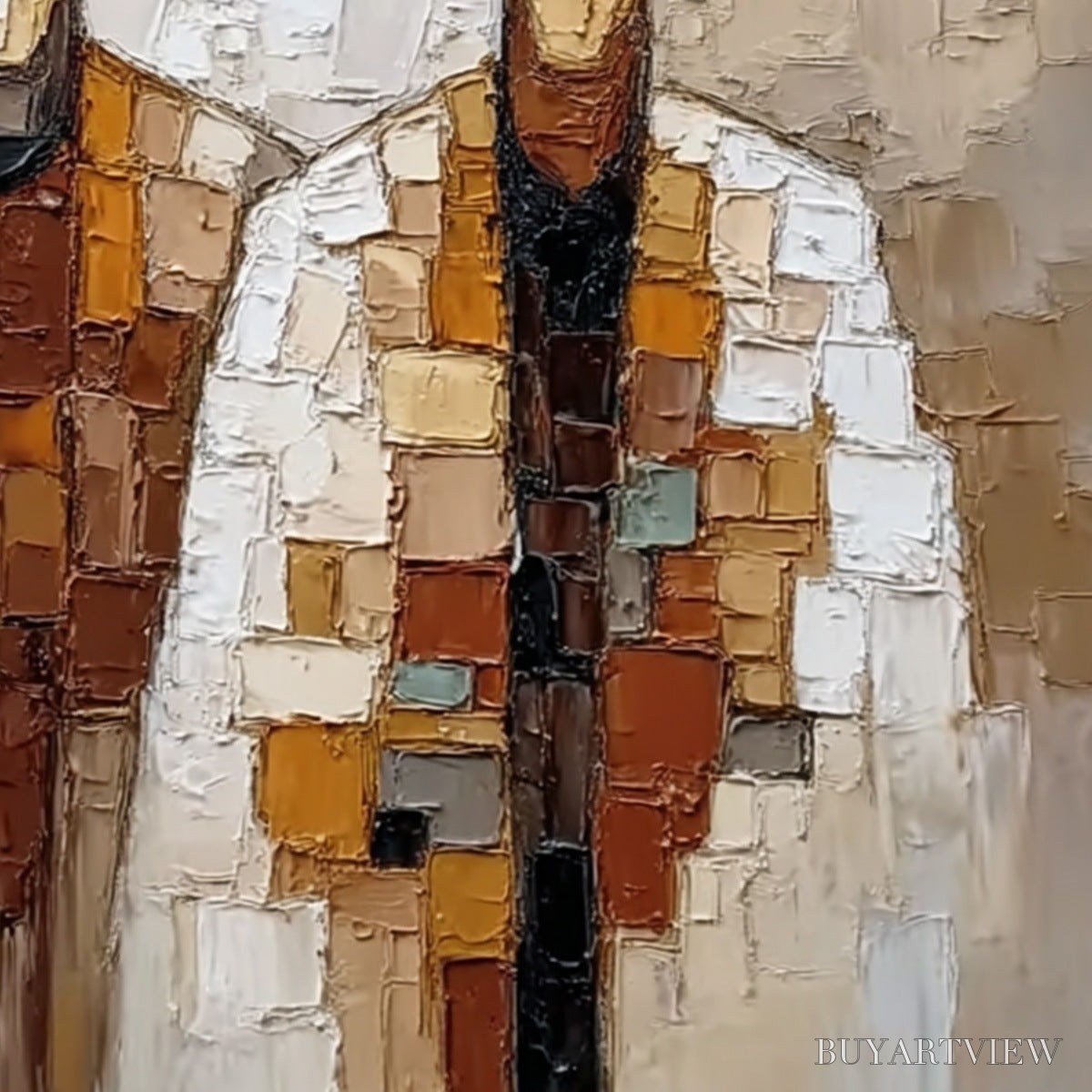 BUYARTVIEW Kindred Spirits – Textured Abstract Figurative Impasto Painting - image 5