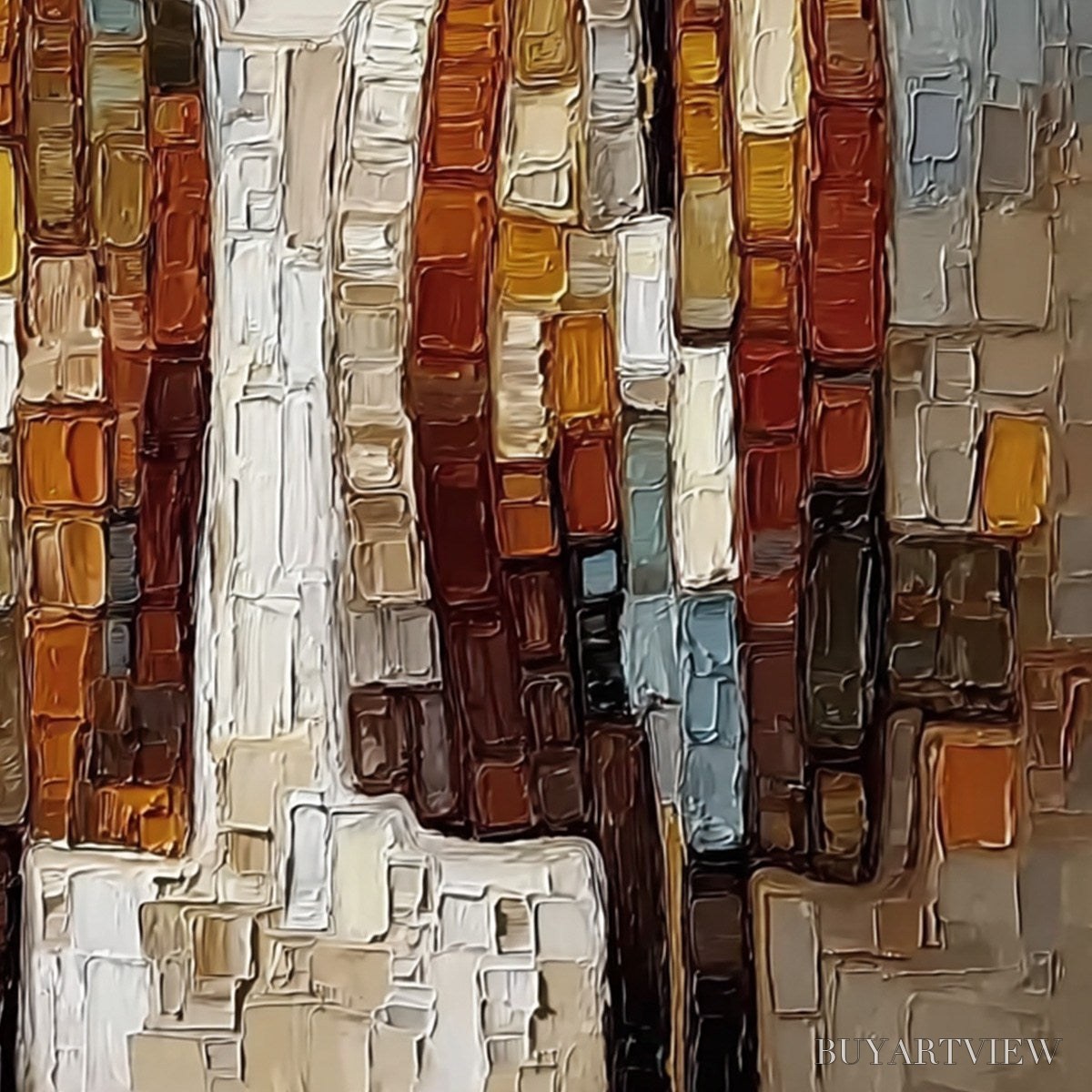 BUYARTVIEW Companions – Textured Impasto Abstract Figurative - image 3