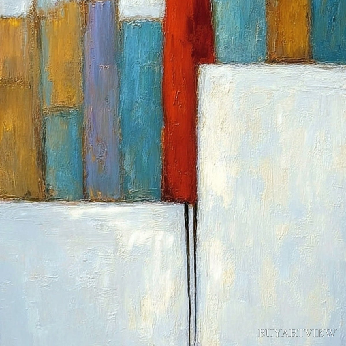 BUYARTVIEW the Observer – Colorful Abstract Figurative Cityscape Painting - image 5