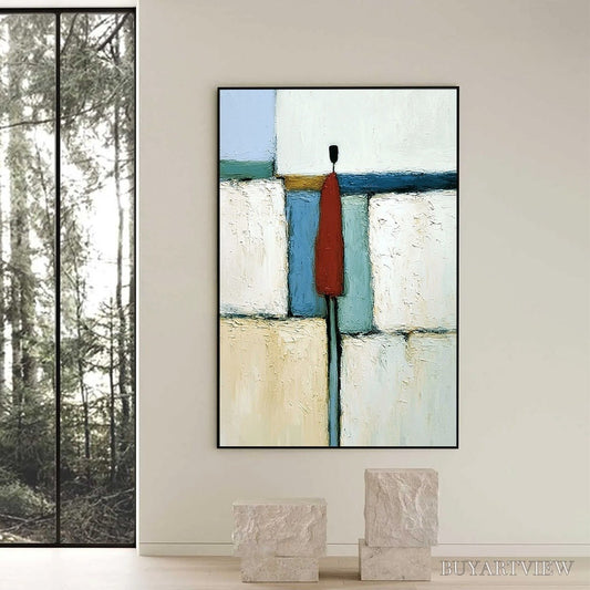 BUYARTVIEW the Visitor – Textured Abstract Figurative Painting for Modern Decor - image 2