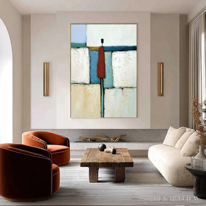 BUYARTVIEW the Visitor – Textured Abstract Figurative Painting for Modern Decor - image 4