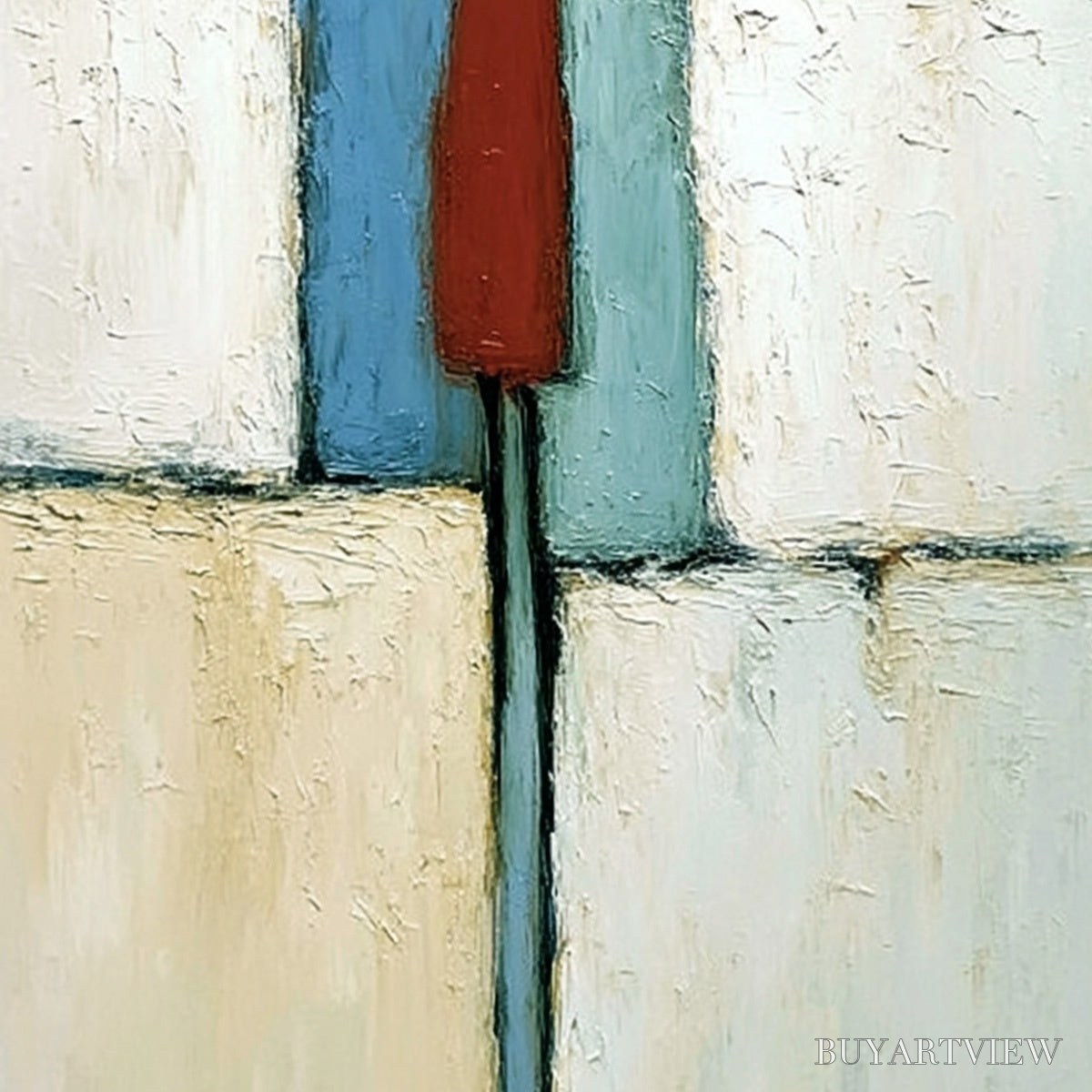 BUYARTVIEW the Visitor – Textured Abstract Figurative Painting for Modern Decor - image 5