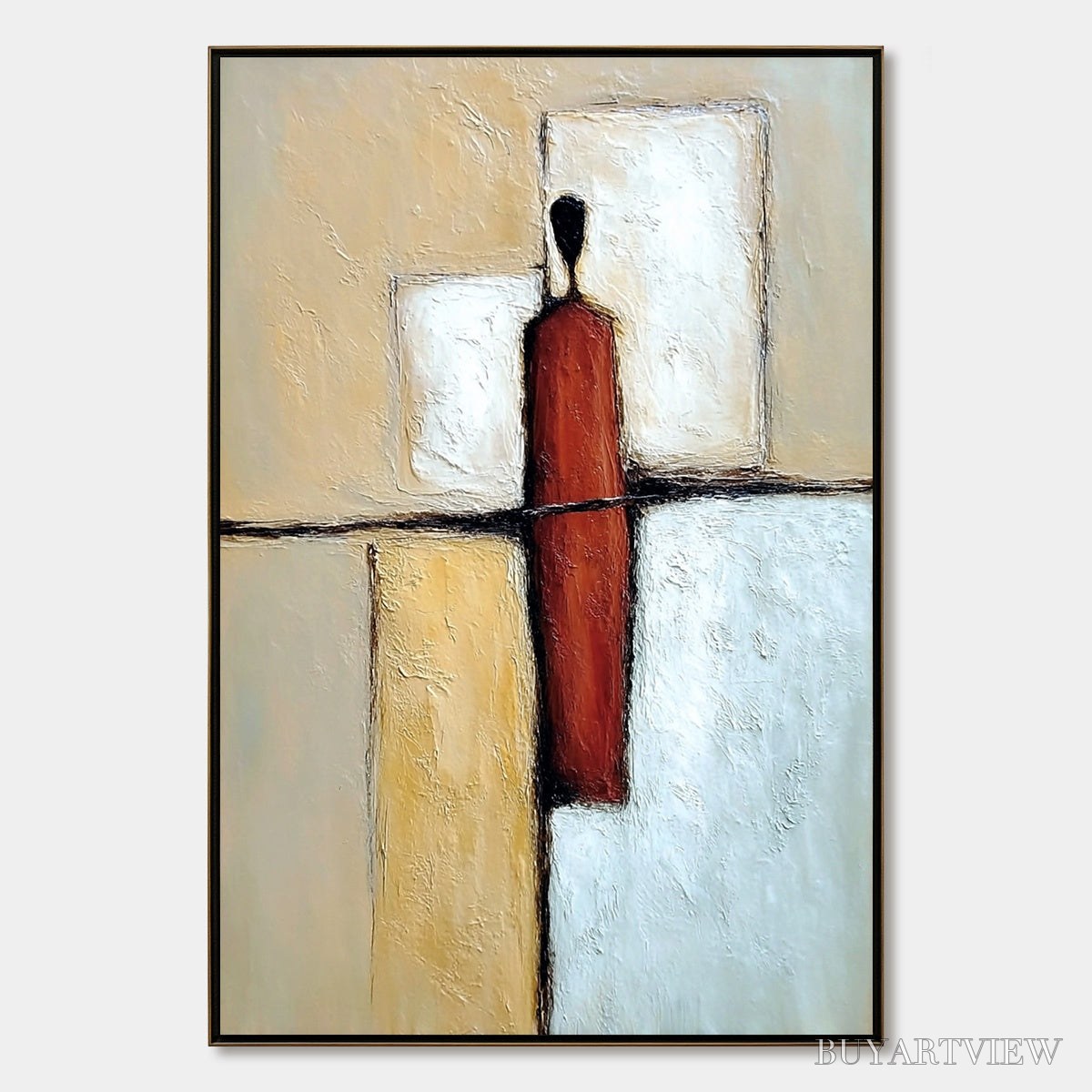 BUYARTVIEW Vanguard – Textured Abstract Figurative Painting for Modern Decor - image 1