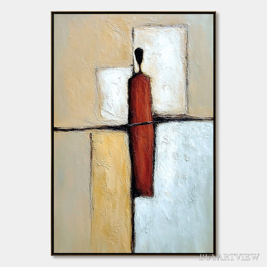 BUYARTVIEW Vanguard – Textured Abstract Figurative Painting for Modern Decor - image 1
