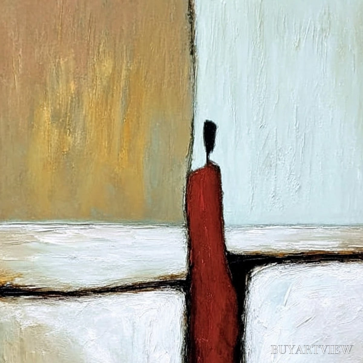 BUYARTVIEW the Path – Textured Abstract Figurative Painting for Modern Decor - image 3