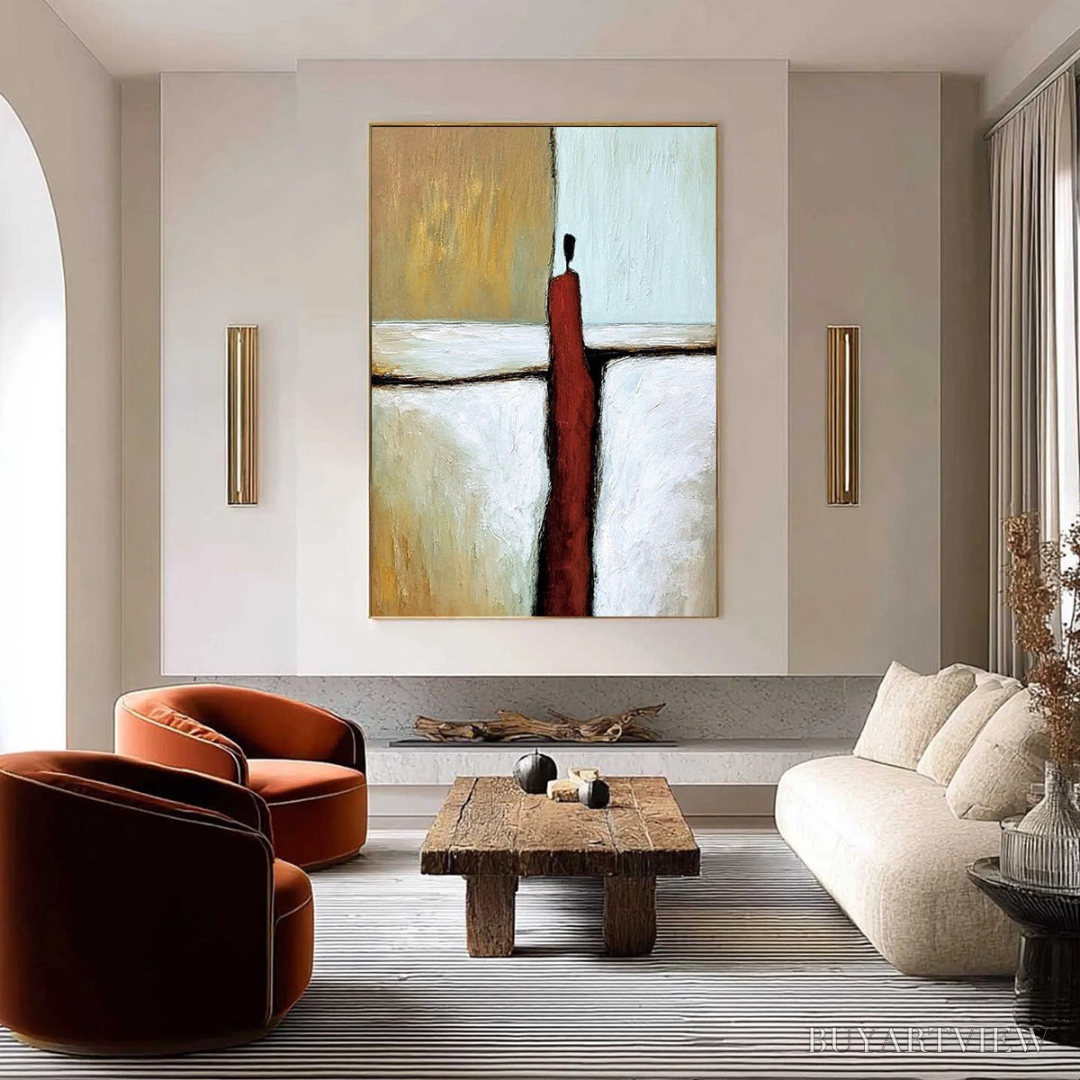 BUYARTVIEW the Path – Textured Abstract Figurative Painting for Modern Decor - image 4