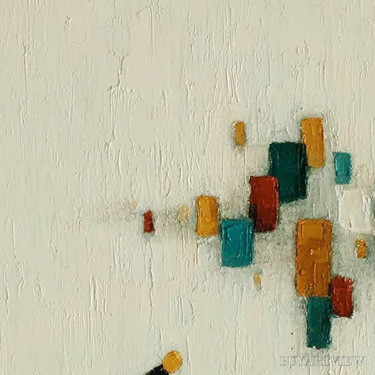 BUYARTVIEW Urban Stroll – Textured Figurative Abstract Painting of a Walk with a Companion - image 5