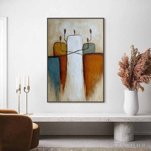 BUYARTVIEW Kindred – Textured Abstract Figurative Painting of Unity - image 2