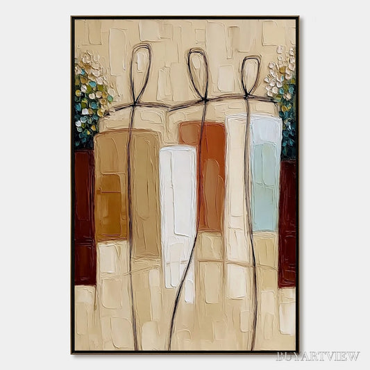 BUYARTVIEW Kindred Spirits – Textured Abstract Figurative Impasto Painting - image 1